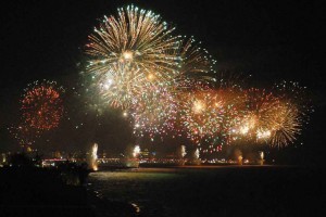 Fireworks along the adriatic riviera